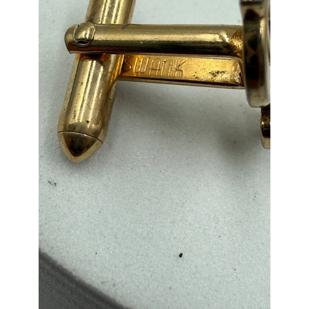 Swank Vintage Dollar Sign‎ Cufflinks Gold Tone Novelty Finance Money Symbol Men
